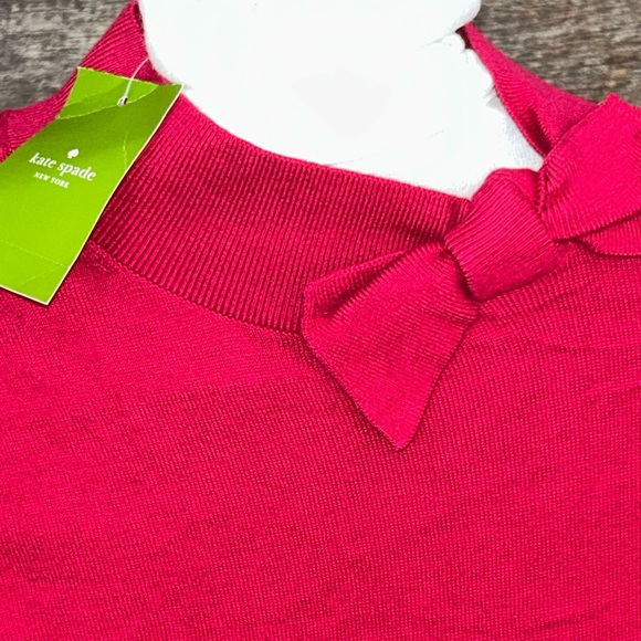 NWT-Kate Spade New York Abree Bow Sweater Tango Red- women’s XS - Picture 3 of 8